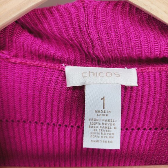 Chicos Womens‎ Size M Pink Open Cardigan Sweater - Picture 3 of 5